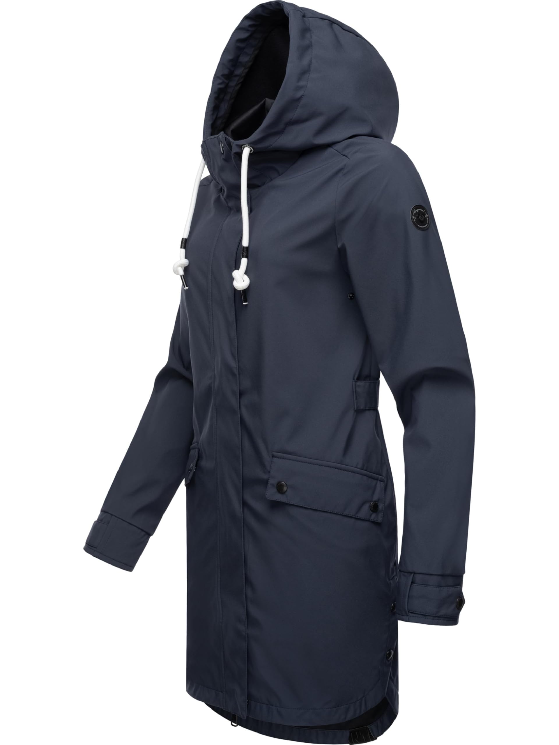 Ragwear Lange Damen Übergangsjacke wasserdichter (Wassersäule: 11.000mm) und atmungsaktiver Softshellmantel mit Kapuze Tinsley Shell YOUMODO XS-XXL