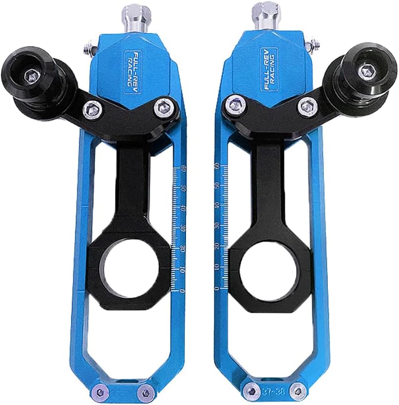 Motorcycle Rear Chain Adjusters Tensioners with Lifting Spool CNC Aluminum Alloy Board Chain Adjustment Adjuster Fit for BMW S1000RR 2013-2018 (Blue)