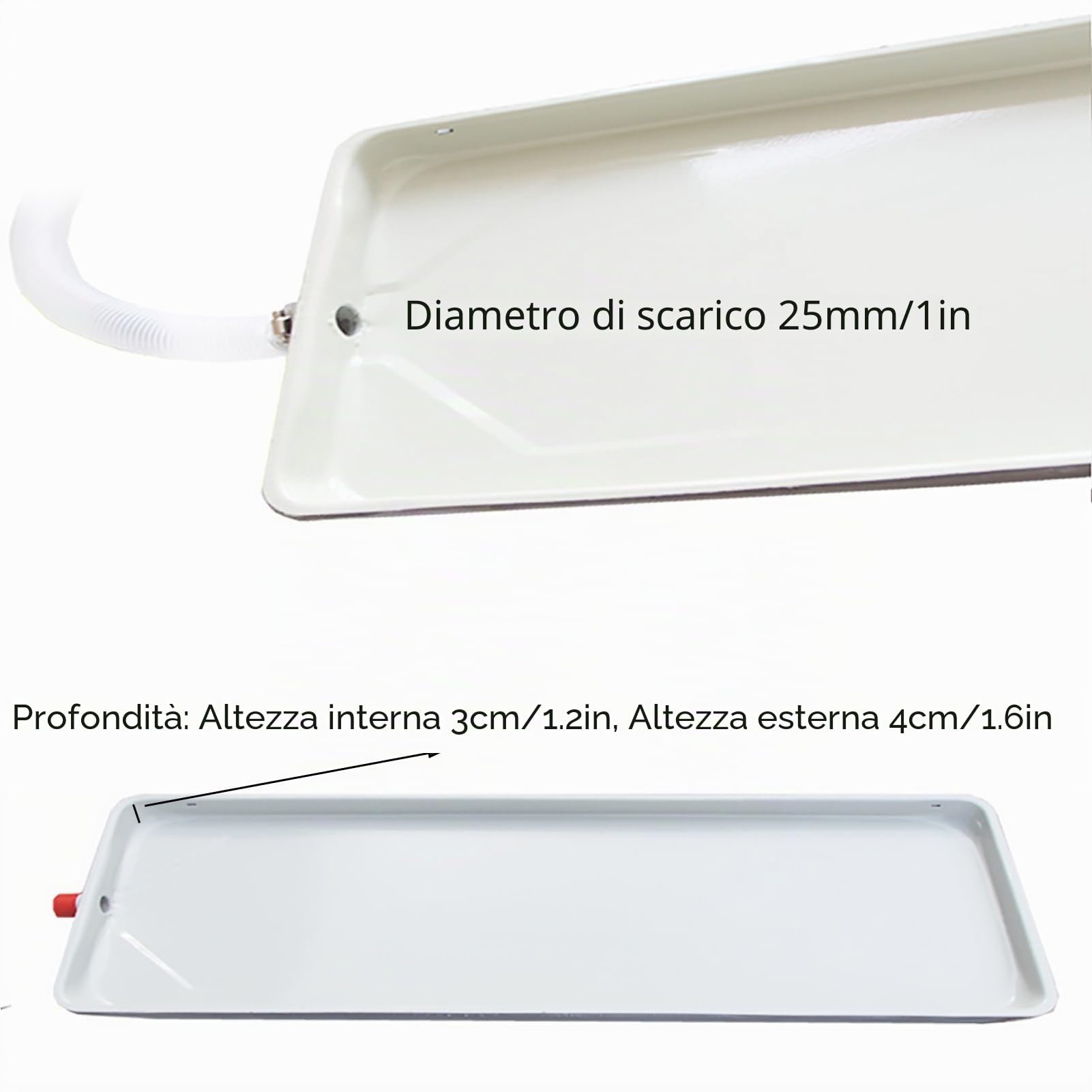 Vaschetta Raccogligocce per Condizionatore D'aria con Tubo di Scarico, Leccarda In Metallo, Vaschetta di Raccolta Condensa per Unità Esterna del Condizionatore D'aria da Finestra ( Size : 91cm/36in )