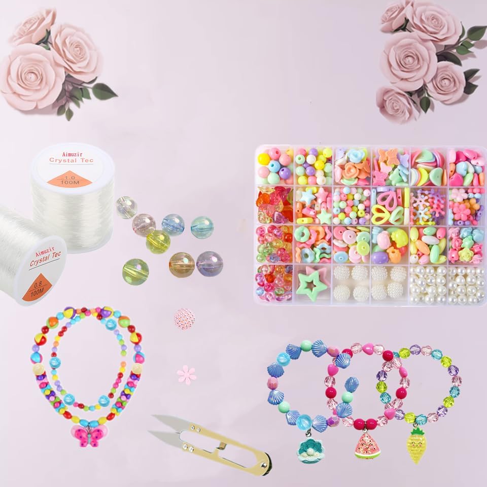 Miniatura 5 de Pulsera de cordón de cuentas transparentes de 328 pies de 0.039 in, hilo elástico de cristal para pulseras, cuentas y fabricación de joyas (0.031 in)