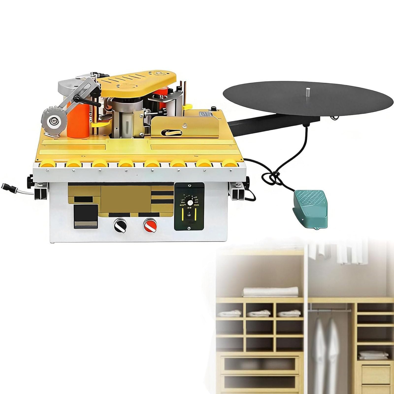 Máquina de bandas de bordes de 1200W con pedal para carpintería