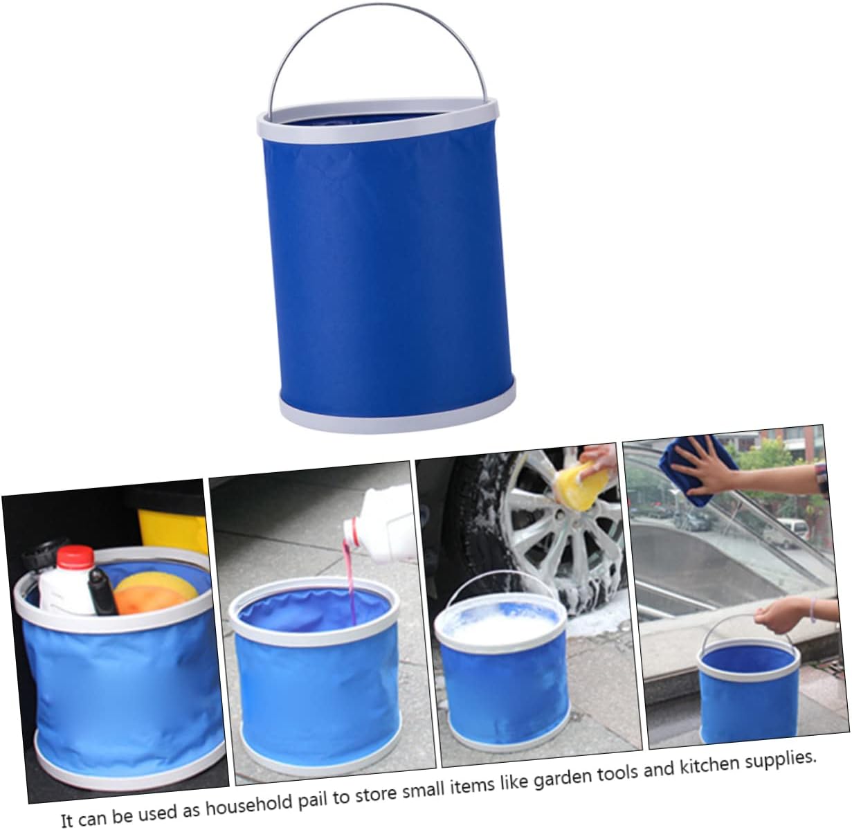 13L Large Capacity Foldable Water Bucket for Vehicle Cleaning and Outdoor Fishing Portable Collapsible Bucket for Camping and Car Washing