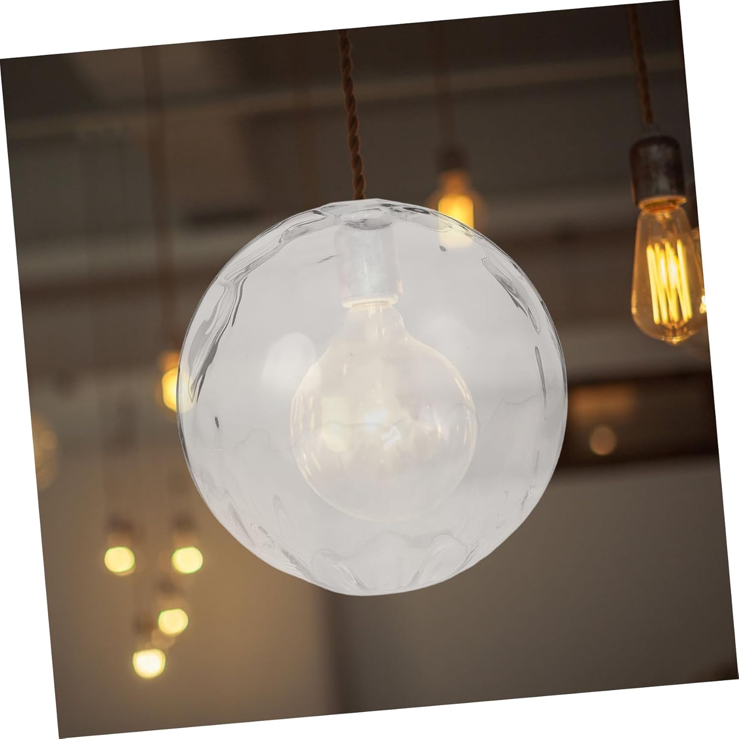 Garneck Clear Glass Lampshade Replacement Elegant Round Design for Ceiling Lights Table Lamps and Chandeliers Soft Lighting