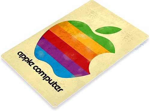 Miniatura 2 de Tinworld Letrero de estaño Apple Computer Retro Metal I-Phone Decor Store Tienda de PC Tienda A868