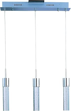 Polished Chrome/Bubble Glass 3 Light Led 21In. Wide Pendant from The Fizz Iv Collection