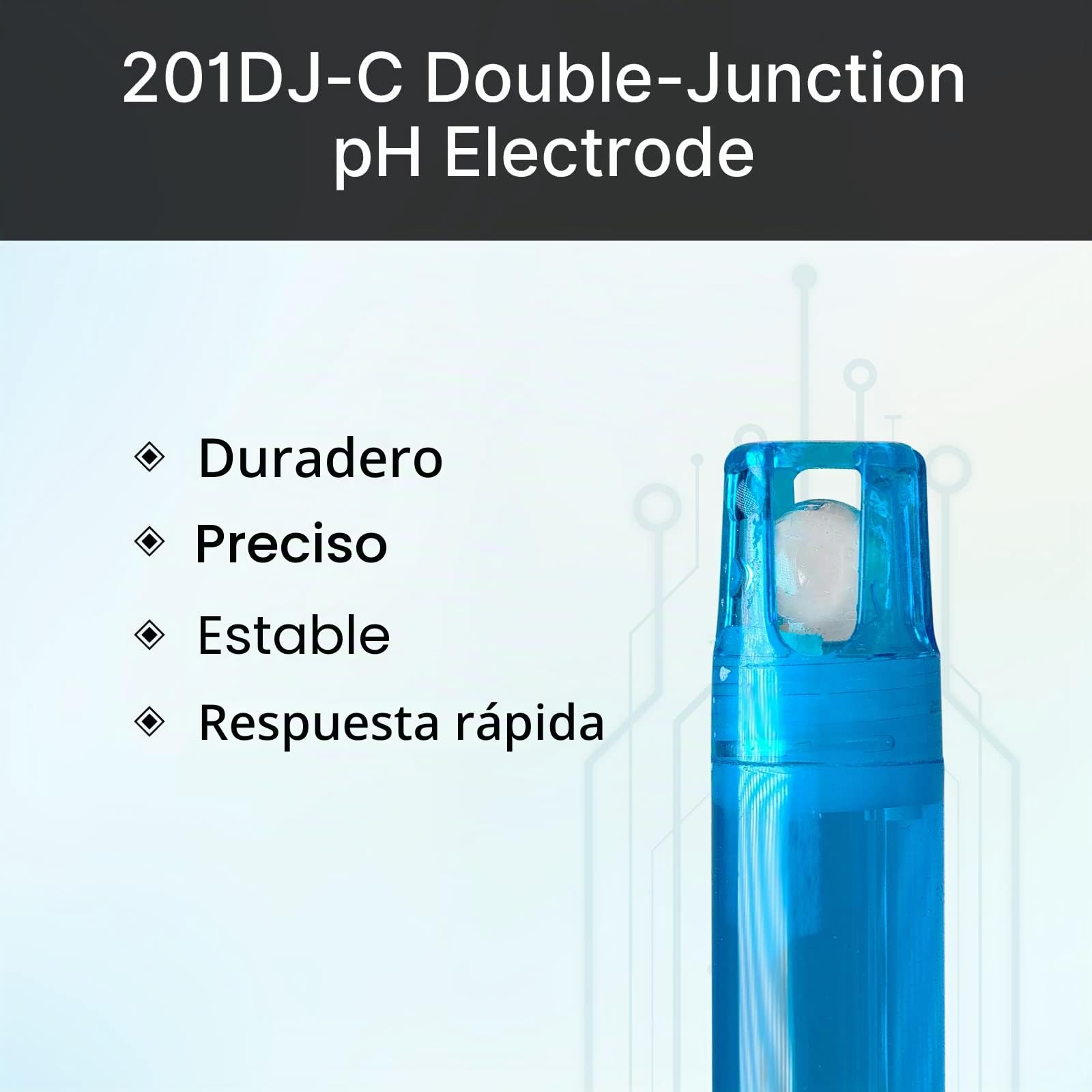 Apera Instruments 201DJ-C - Electrodo de pH combinado de doble unión, AI3115