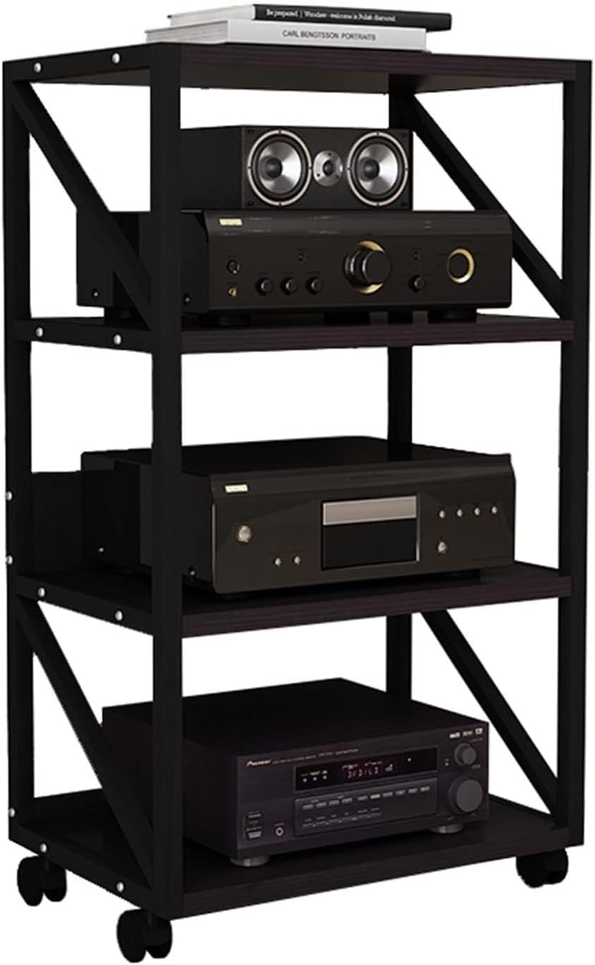 Amazon.com: 4-Tier AV Media Rack DVD CD Player Rack Wooden Corner Frame ...