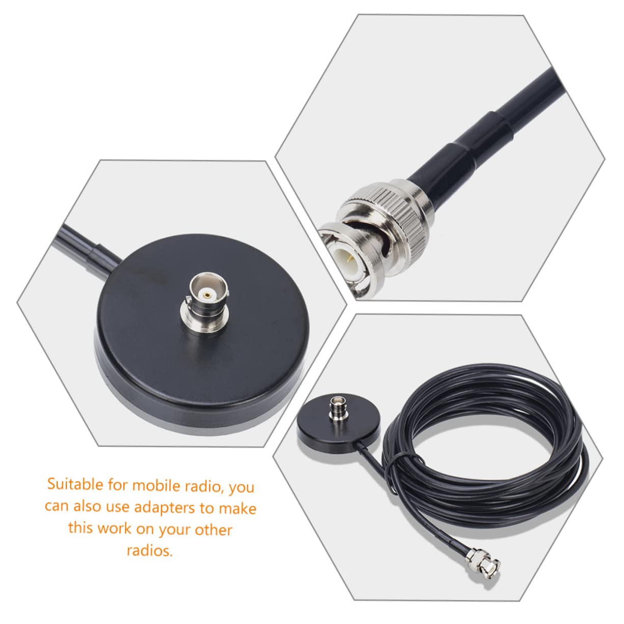HOMSFOU 5m Base Magnética para Antena Montaje para Coche Soporte De Radio Cable