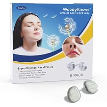Super-Defense Nasal Filters, Seasonal Allergies and Industrial Pollution aid, Public Transportation and pet Grooming Protection Narrow, L, 6 Pack