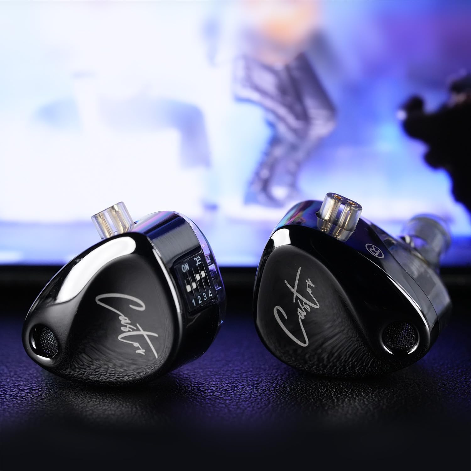 keephifi KZ Castor KZ in Ear Monitor KZ ecouteurs Filaire Intra-Auriculaires HiFi 2DD IEM,Cible Harman avec Basses améliorées, 4 commutateurs de réglage, câble détachable 2 Broches(Super Bass)