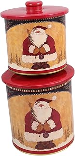 Cabilock Edelstahl Vorratsdose mit Deckel Dekorativer Weihnachts-santa Sugar Canister Vielseitige Aufbewahrungsbox für Kekse und Süßigkeiten als und Wohnaccessoire