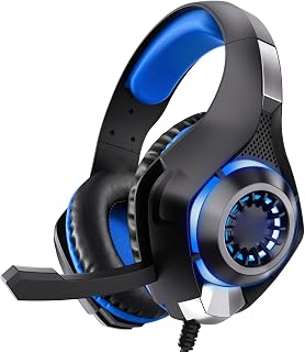 有線 3.5mm ゲーミングヘッドセット RGB PC用 (ブルー)