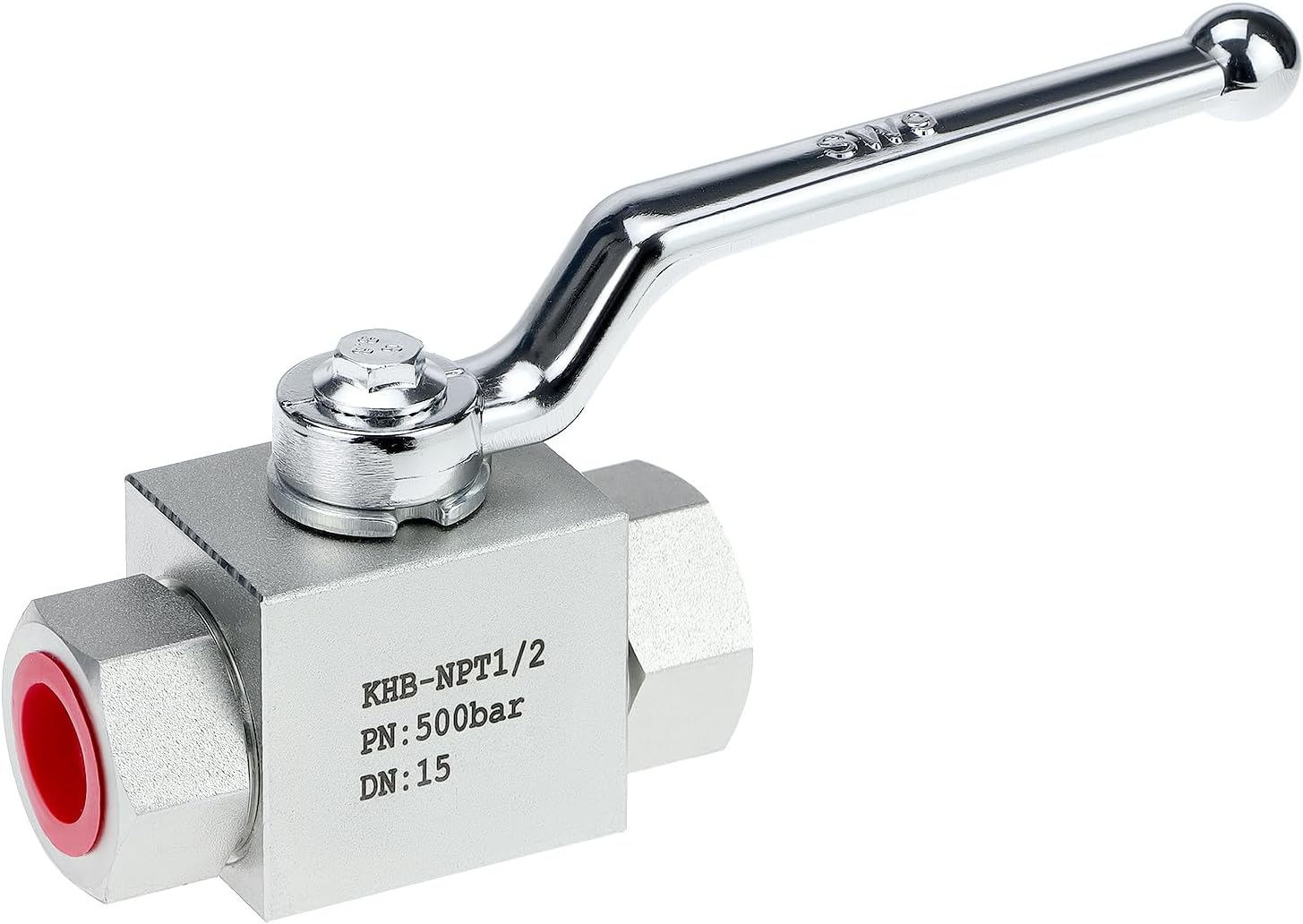 QWORK 1/2" NPT Hydraulic Ball Valve - 7250 PSI 2-Way Shut-Off, Carbon Steel High Pressure Valve for Industrial Systems