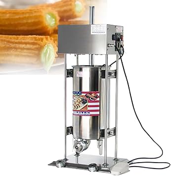 Churros Machine,15l Commercial Churros Maker Spanish Donut Chocolate Machine Stainless Steel Vertical Filling Dessert Maker For Home And Restaurants, Cafeterias, Bakeries Use