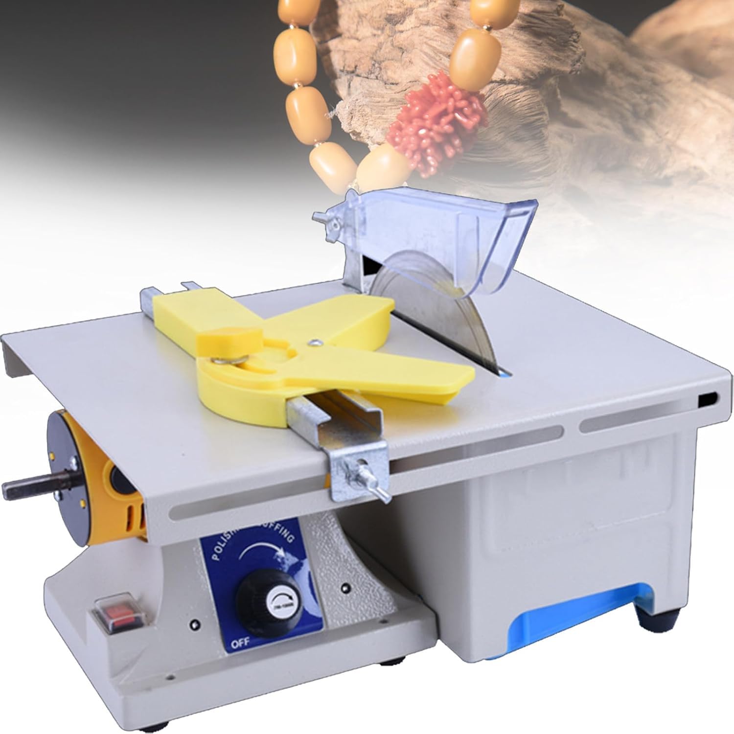 Mini Scie à Table Joaillerie Polisseuse avec Arbre Flexible Banc Multifonctionnel Meuleuse Ponceuse Machine à Polir Métal Polissage Dentaire 69pcs Accs 10,000rpm 750w, 220v