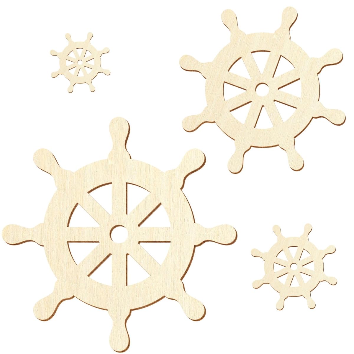 Holz Steuerrad Lenkrad Rad Ø 3-50cm Streudeko Basteln Deko Wanddeko, Größe:30cm, Pack mit:25 Stück