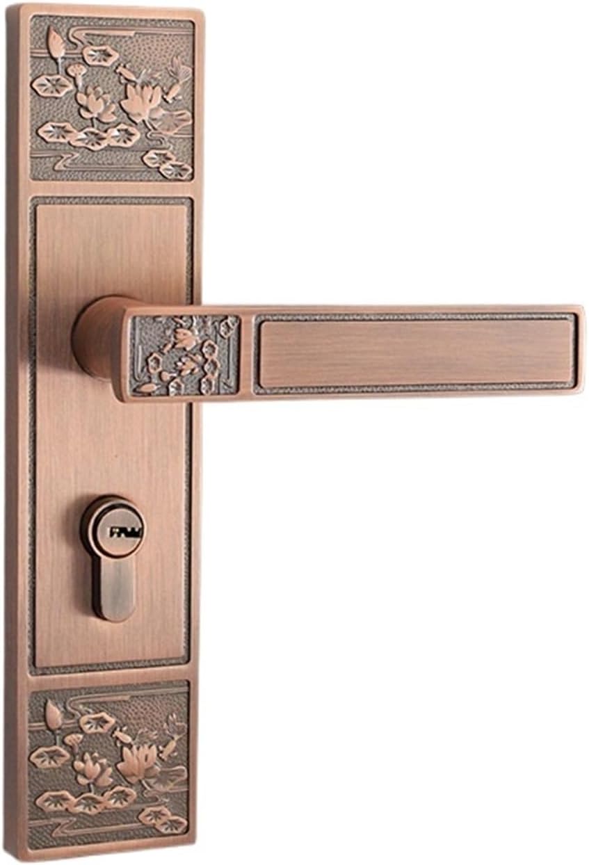 Zinc Alloy Indoor Mechanical Lock FB0208 Office Building Door Split Lock Handle Household Lock(Red Bronze)