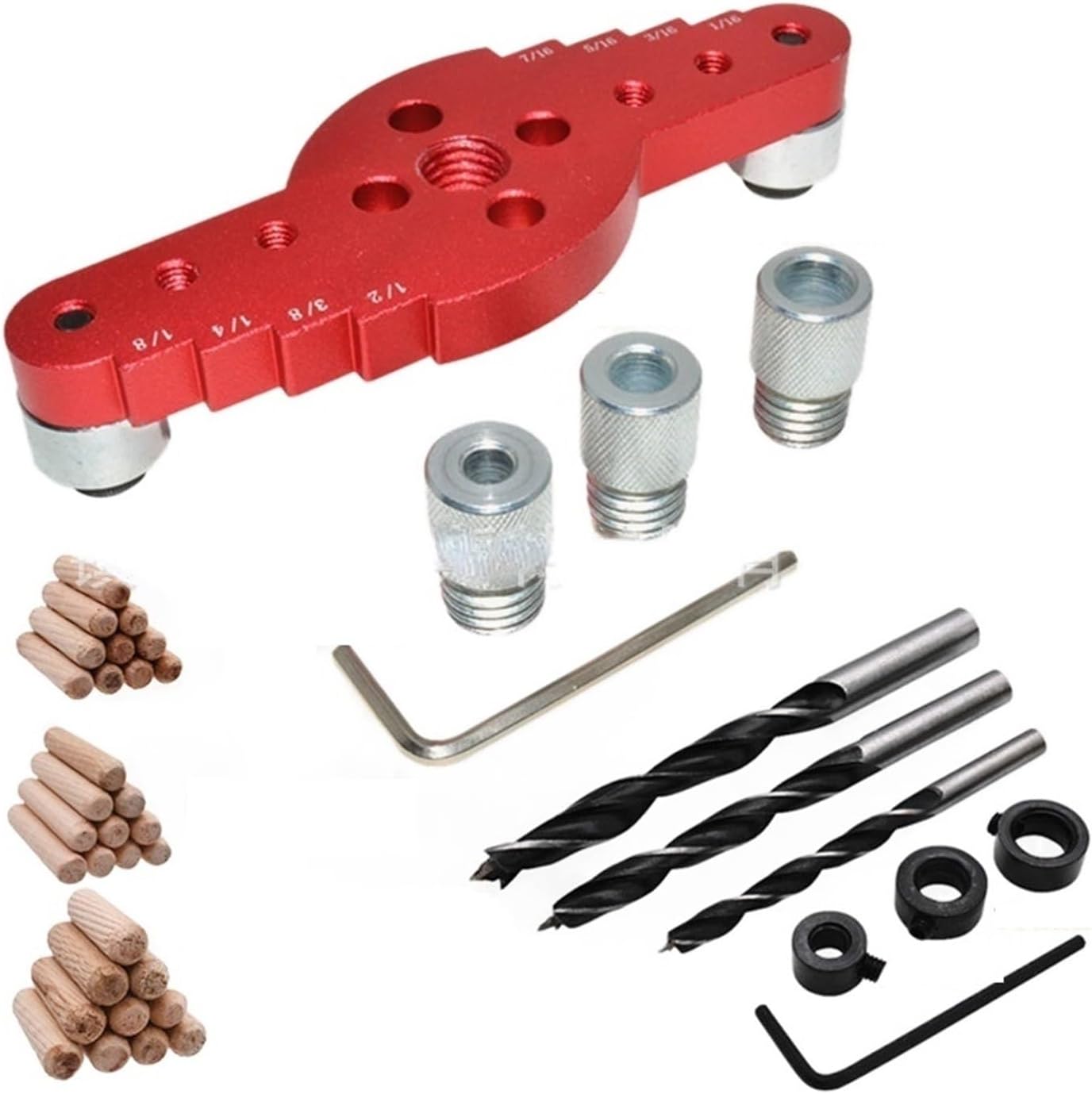 Measurement Tools Woodworking Scriber Center Punch Locator Wood Dowelling Jig Drilling Guide Tool Self Centering Joinery Woodworking Tools Portable (Color : 5 pcs)