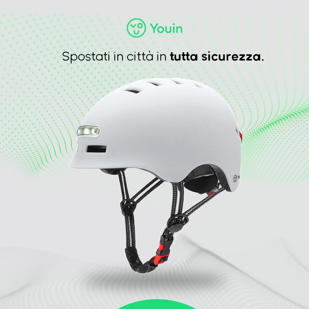 YOUIN Casco per Hoverboard Elettrico MA1011 LED Bianco