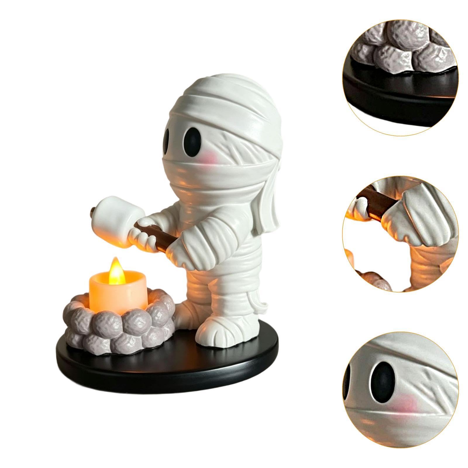 LOVIVER Portavelas de Halloween, pequeño y Bonito Adorno sin Llama, Figura de Resina para Interiores, Ideal como Centro de Mesa para la Oficina o el hogar, Style C