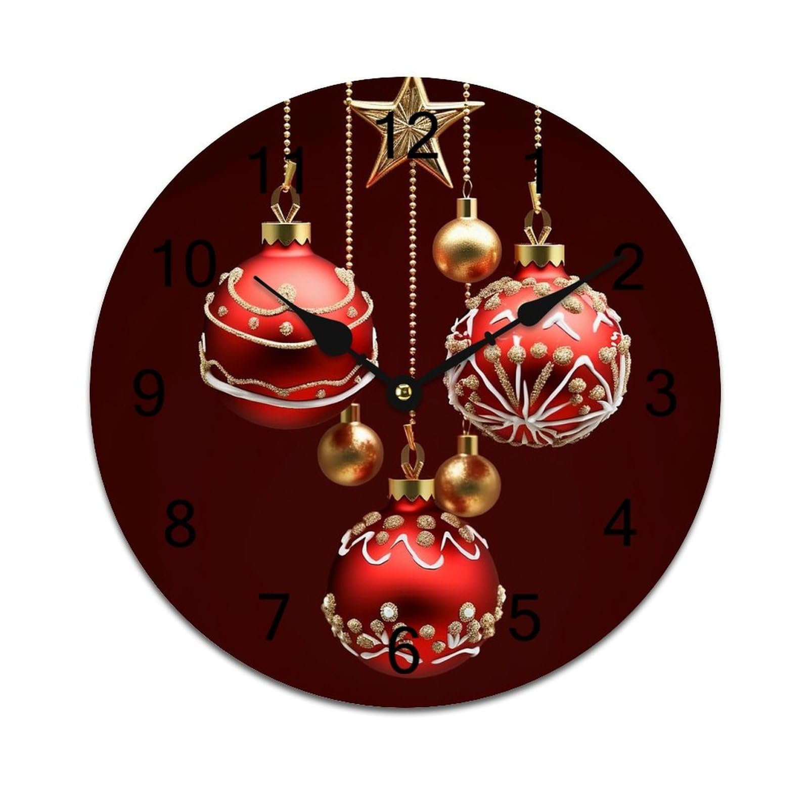 Horloge murale ronde en PVC silencieuse pour la maison et le bureau