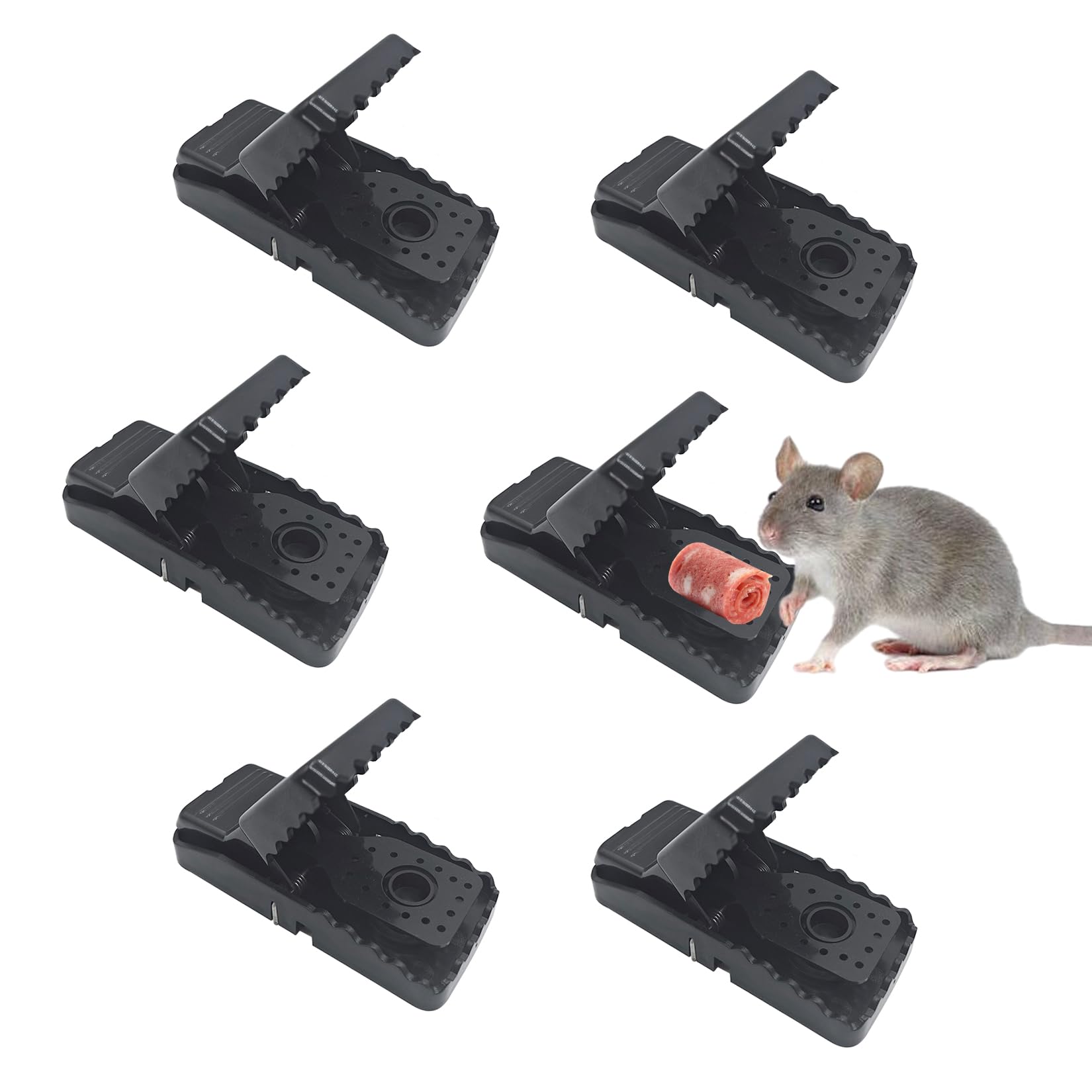 Lot De 6 Pièges à Souris Réutilisables - Tapette En ABS, Facile à Utiliser Et à Nettoyer - Pour Maison, Jardin - 14