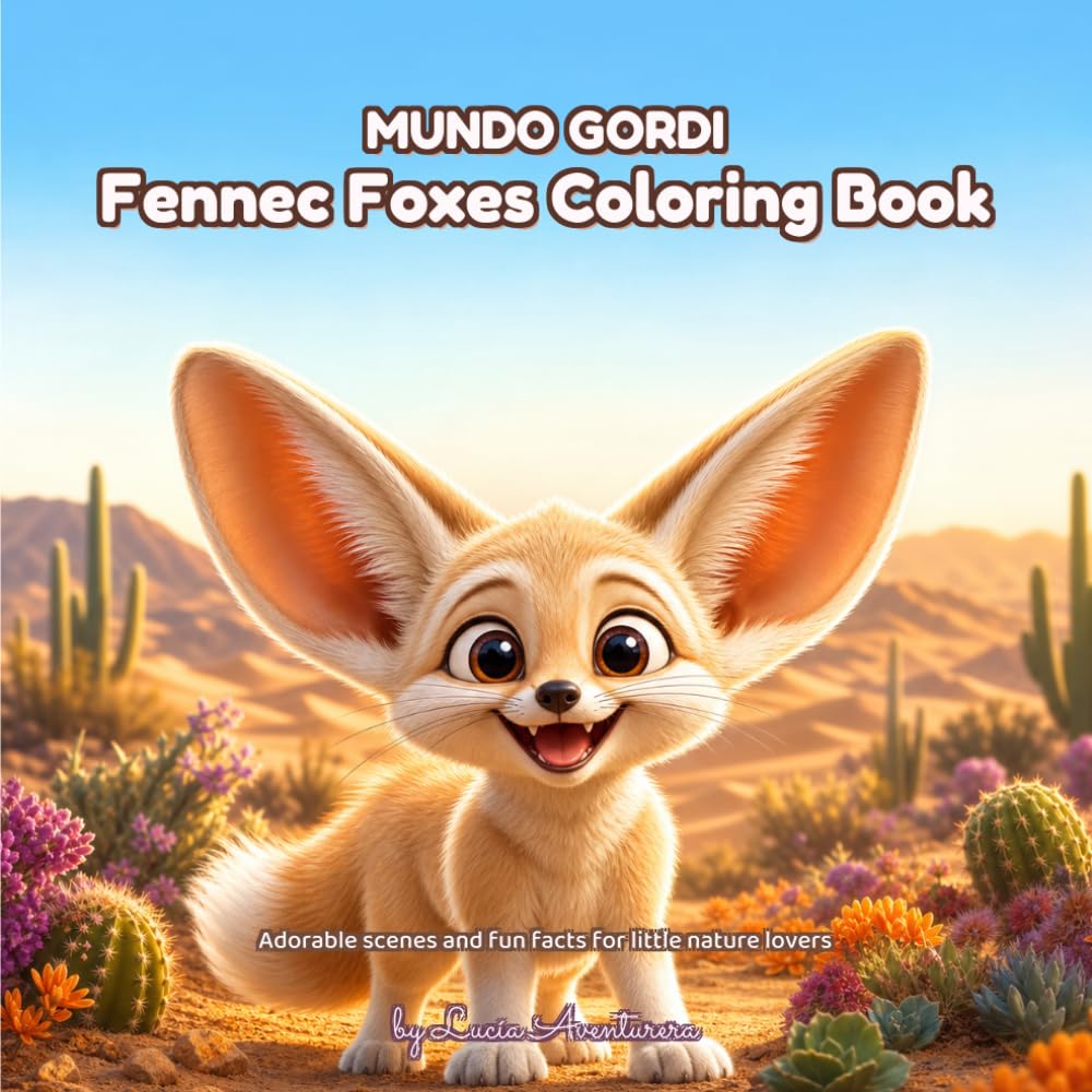 Fennec Foxes Coloring Book: Adorable scenes and fun facts for little nature lovers (Mundo gordi)