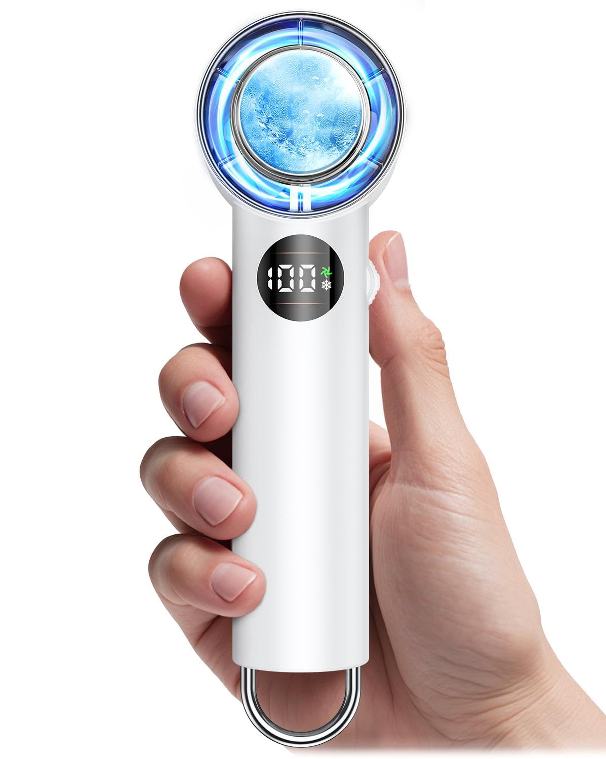 ハンディファン 冷却プレート 【2026最登場・-19.8℃瞬間冷却】 携帯扇風機 手持ち扇風機 手持ち/首掛け/卓上/吊り下げ4way 6800mAh 大容量 静音 1-100無段階風量 ペルチェ ミニフォン 小型 Type-C 充電式 軽量 最大-19.8℃冷やす 熱中症対策
