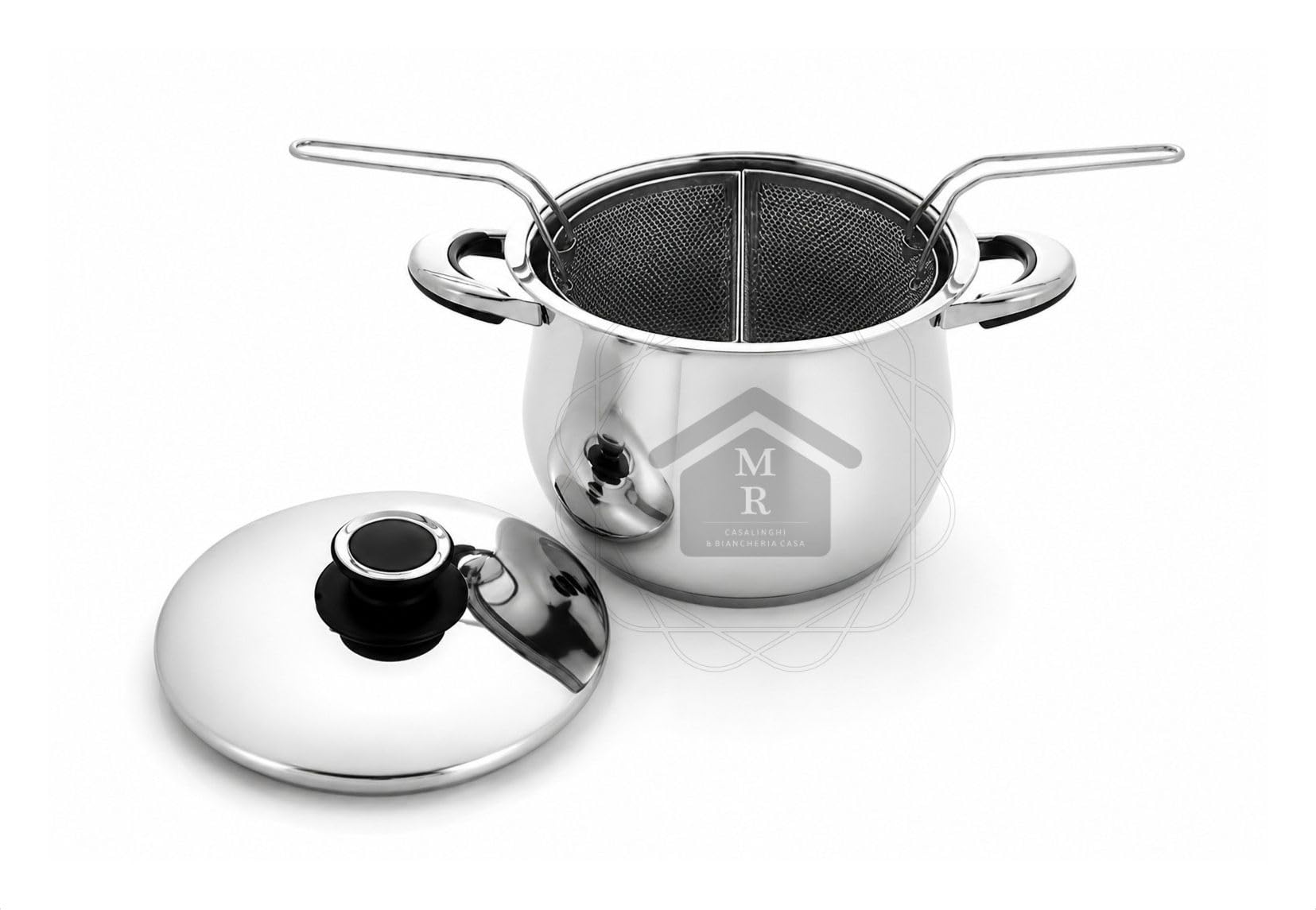 Generico Set Cuocipasta Doppio Cestello Acciaio Inox 18/10 Induzione - Linea Saturno Officine Prandelli