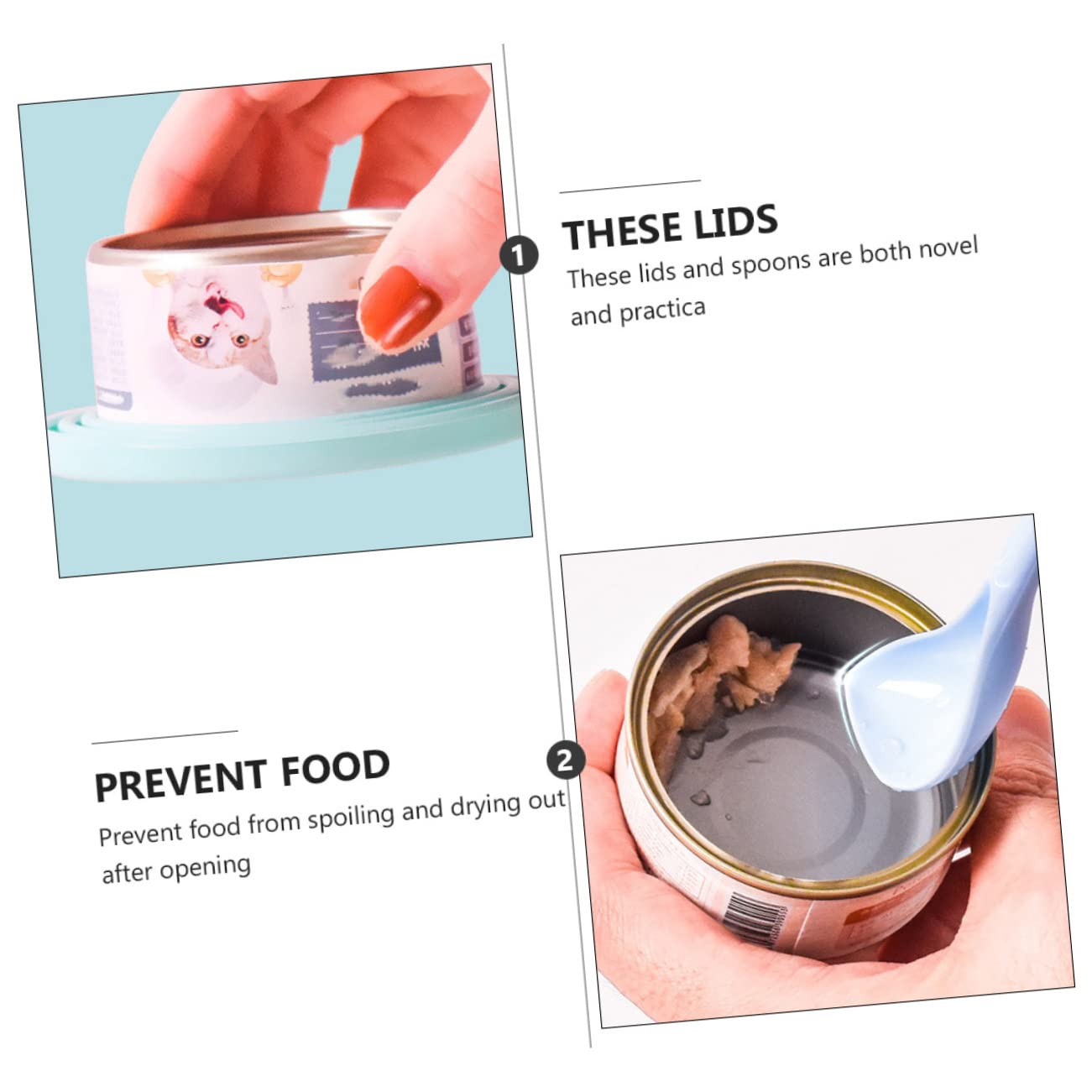 Angoily 8 Pcs Pet Can Lid Triple Cat Food