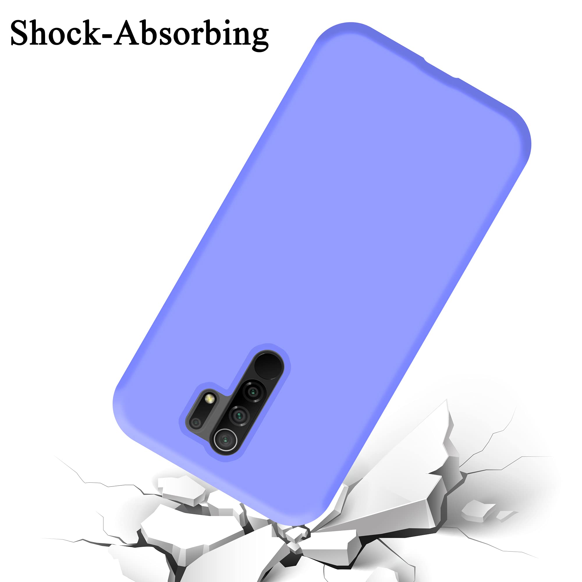 CADORABO con interno in silicone TPU e retro in plastica opaca CUSTODIA per RedMi 9T, Nero Opaco