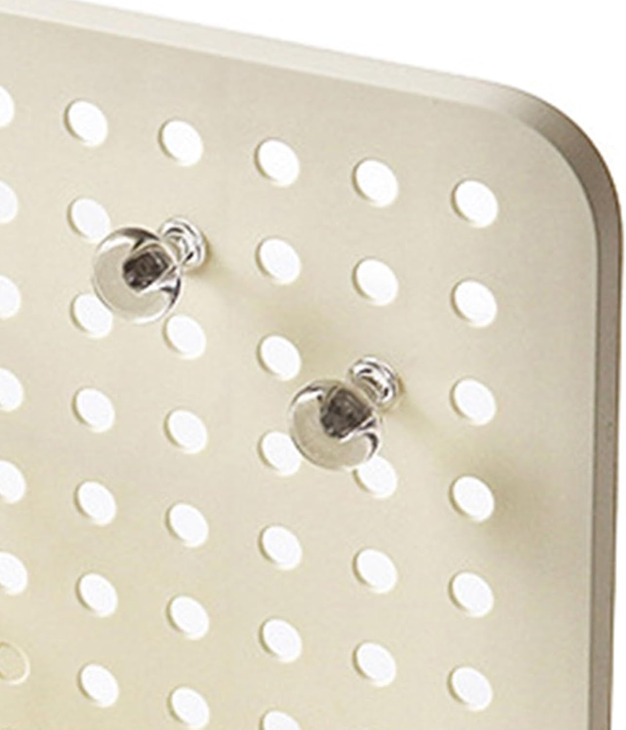 Pegboard Desk Organizer Simple Multifunctional Plastic Storage Rack with Drawers for Stationery Headbands Office Home Workspace (Cream Yellow)