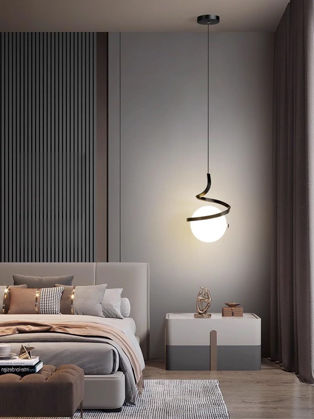 Nowoczesna lampa wisząca lampa sufitowa ze szklanym kloszem, stylowy żyrandol do sypialni, salonu i wyspy kuchennej, wiszące oświetlenie w stylu art deco