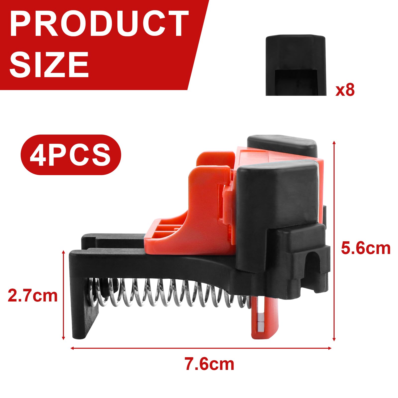 Sargento Escuadra,4 Piezas Sargentos Carpintero 90 Grados,Sargento Carpintero ABS Engrosada,Resorte Fuerte,Rango de Sujeción (5-22mm),Sargentos para Madera para Marcos de Cuadros,Paneles,Vidrio