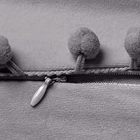 Vista 116 de 2 fundas para cojín decorativo de terciopelo con pompones