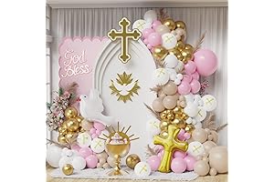 Pink Baptism Balloon Garland Arch Kit: Adorn Your Celebration with Graceful Elegance