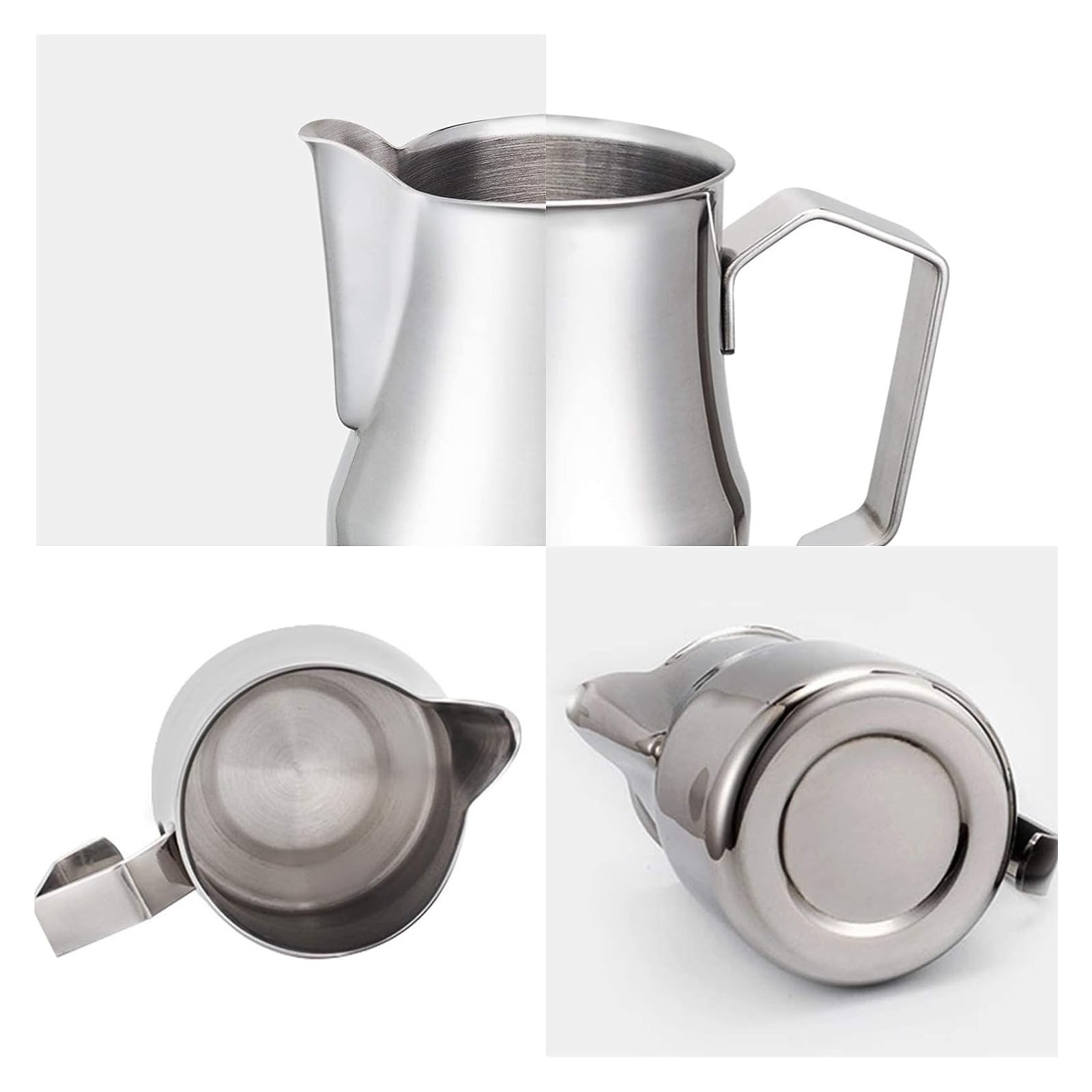Compatible con jarra de café expreso, espuma acero inoxidable, leche, capuchino, Latte Art Cup(Black-350ml)
