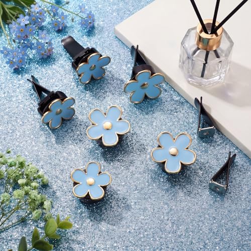 Image of Frienda 6 Pcs Daisy Flower Air Vent Clip Accessories Air Conditioning Outlet Clip Car Freshener Dashboard Accessories Charm Car Inter Decor(Blue)