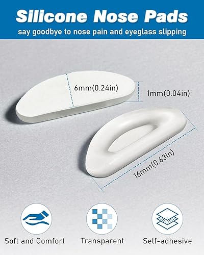 Miniatura 2 de Vastar Kit de almohadillas para la nariz y almohadillas para los oídos, almohadillas de silicona autoadhesivas para la nariz, 13 pares de