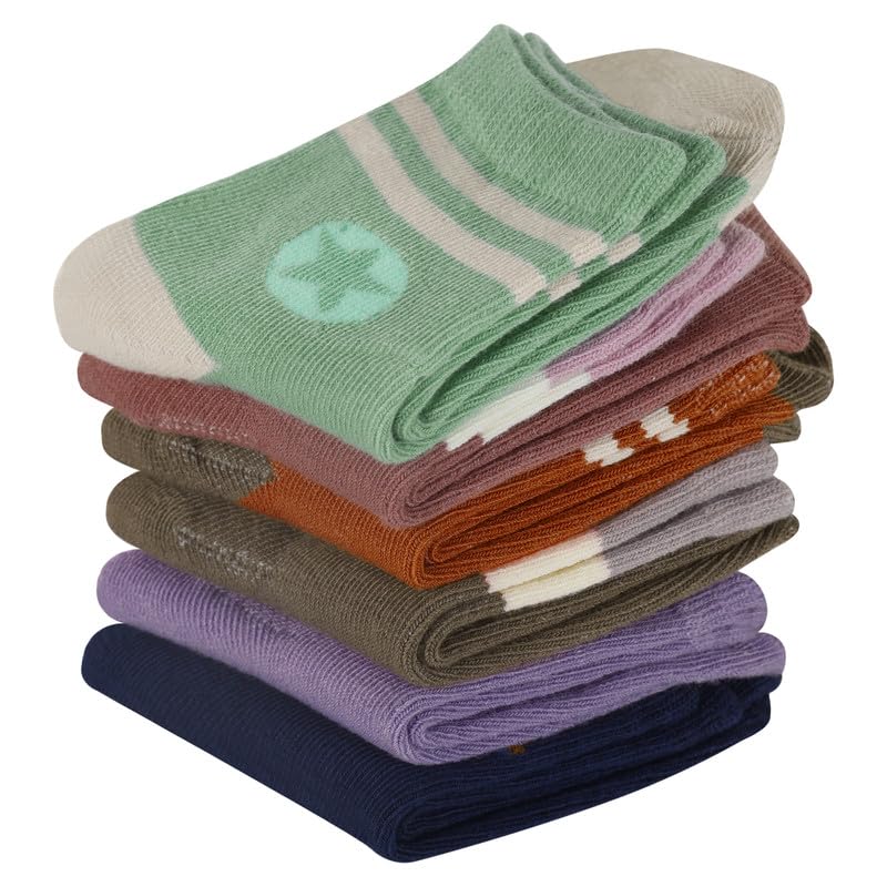 Kids Cotton Ankle Socks – Soft & Breathable Cotton Socks for Boys & Girls, Comfortable & Durable Everyday Wear, 6 Pairs-image-40