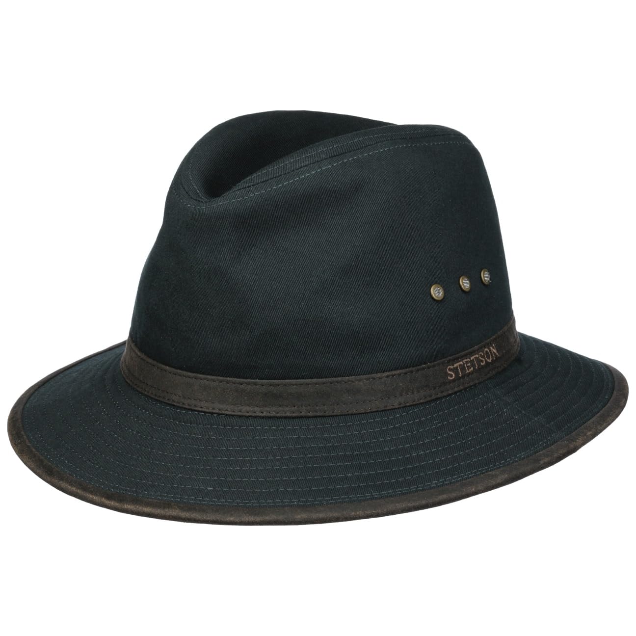 Stetson Chapeau Ava Coton Outdoor Homme - Outback en aventurier avec Bandeau Cuir, Passepoil Ete Printemps-ete