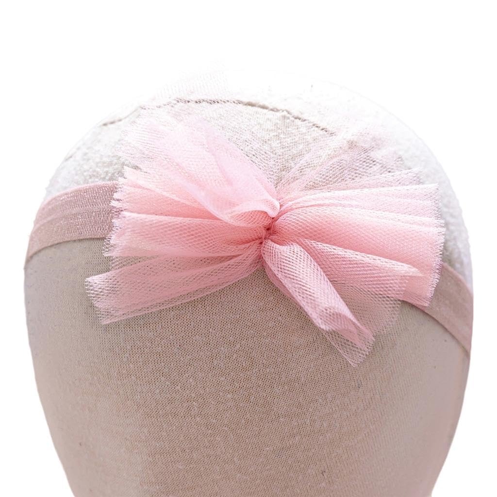 Lito Angels Robe en Tulle Fille avec Bandeau, Taille 9 Mois-3 Ans | Bandeau assorti, Corsage sans manches, encolure carrée, jupe tulle 4 couches, gros nœud à la taille, Mariage, Cérémonie, Fête
