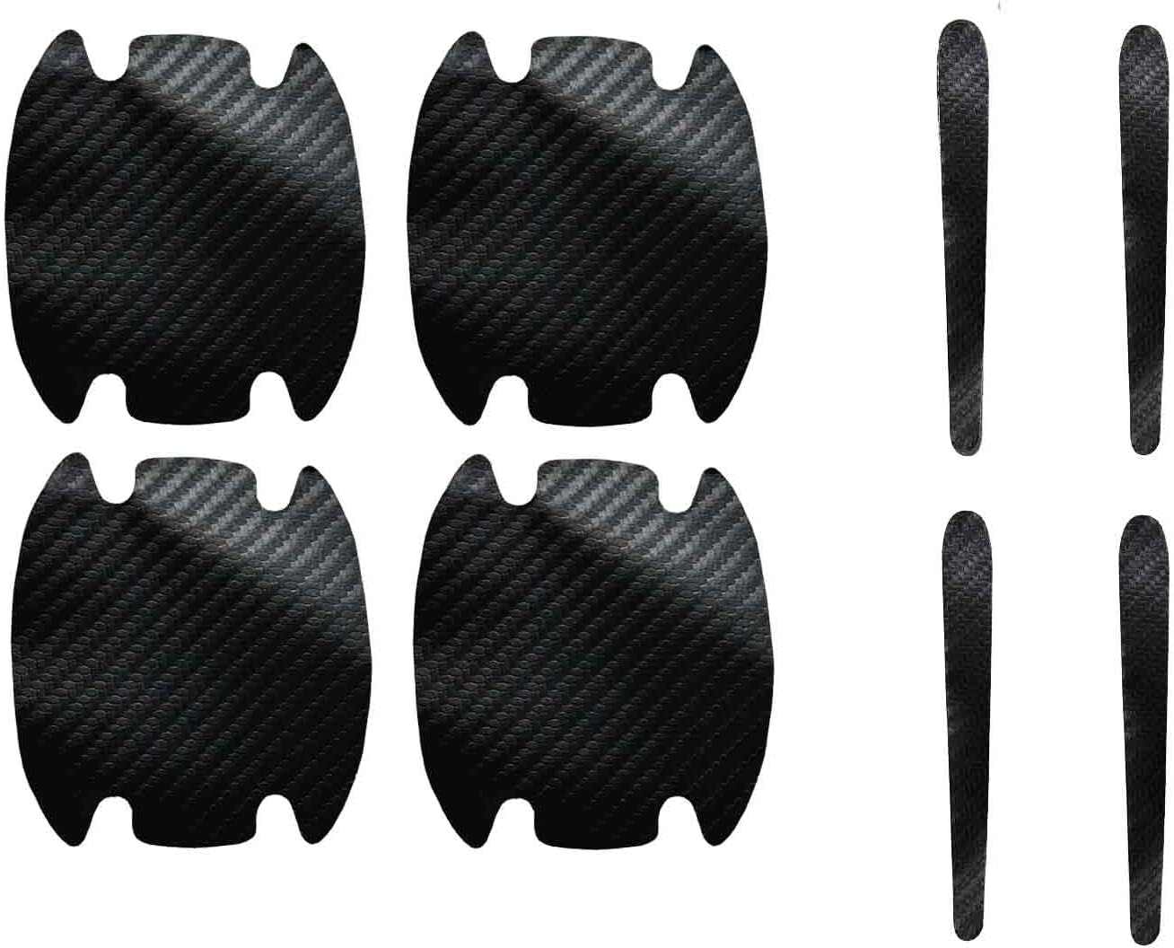 8PCS Car Door Handle Sticker, Anti-Scratch Protector, Carbon Fiber Texture Effectively Protects Against Scratches, Fashionable Style, Suitable for Most Cars and Trucks (Black)