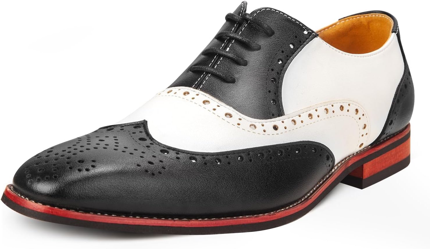 Men's Wingtip Oxford Shoes - Classic Two-Tone Style