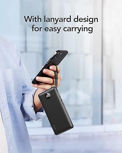 Miniatura 7 de VRURC Cargador portátil con cables integrados, banco de energía delgado de 10000 mAh, batería USB C esencial de viaje, 5 salidas, 2 entradas, banco