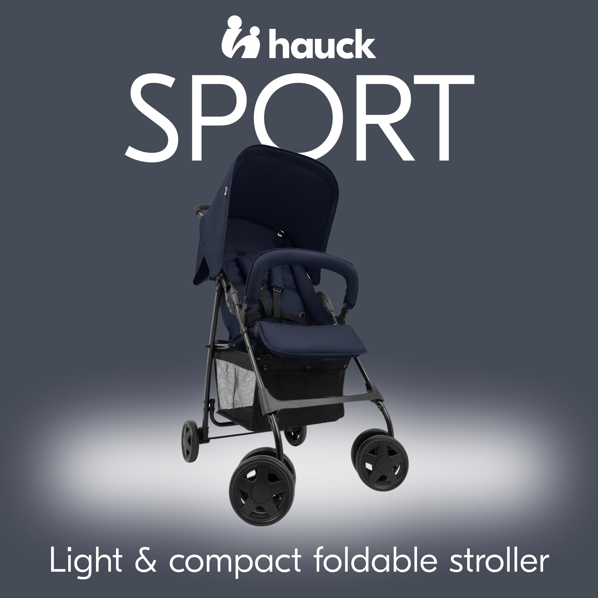 hauck Sport Lightweight Compact Foldable Baby/Toddler Stroller, Dark Blue