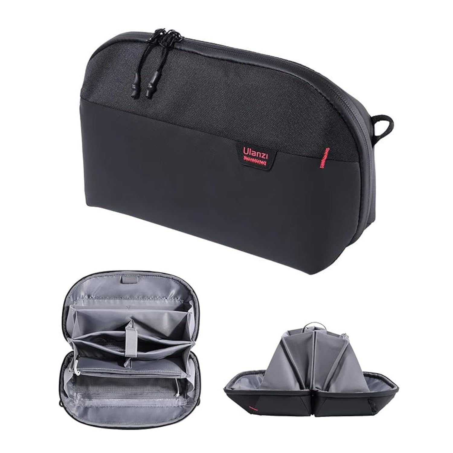 ULANZI Traker Tech Pouch Pro BP08 2.5L Origami Style Storage Bag Electronics Organizer | Splash Resistant Travel Accessory Handle Bag | Travel Friendly Gadgets Organizer Pouch, USB Cable Organizer