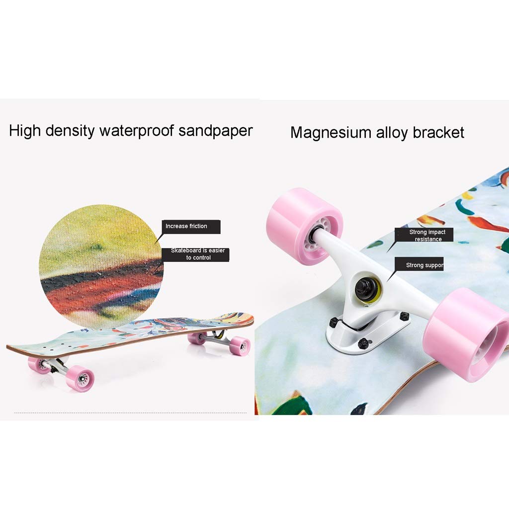 TXTC Skateboards Standard Complète Skateboards- PU Roues ABEC-11 for Les Débutants Entrées Enfants Garçons Filles Jeunesse Cruiser Maple Pro Skate Board, Longboard Skateboard
