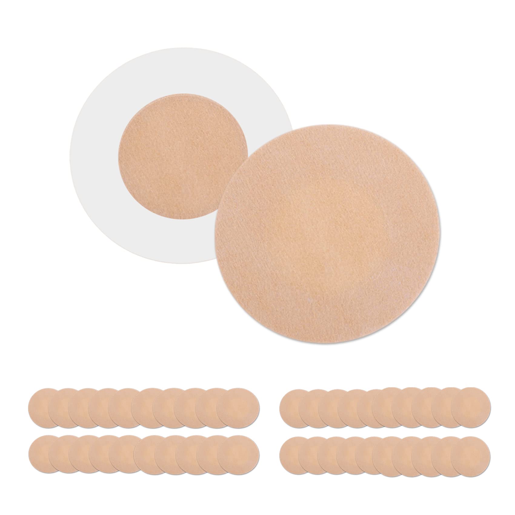 JamiPtoc40 Pieces Nipple Covers Breast, Self-Adhesive Thin Invisible Comfortable Disposable Nipple Breast Pads Stickers, Beige Round