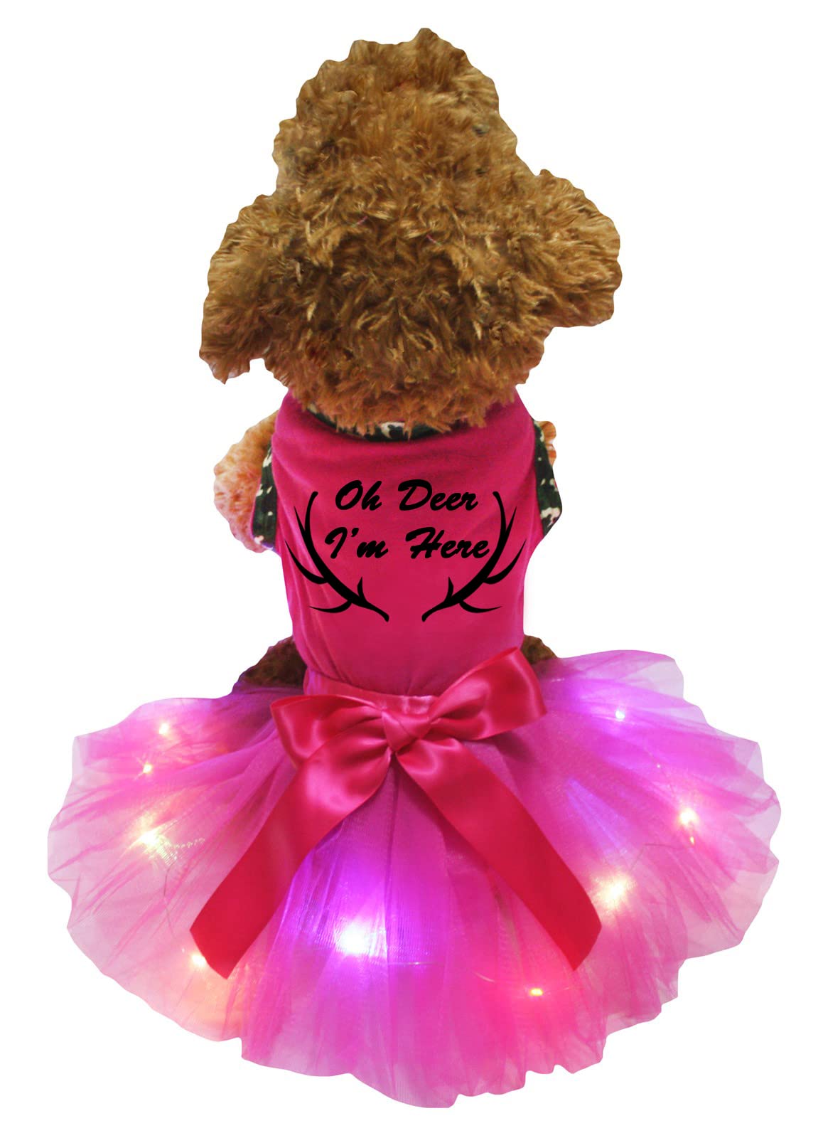 Robe pour chien XXL rose à LED pour balade nocturne Oh Deer